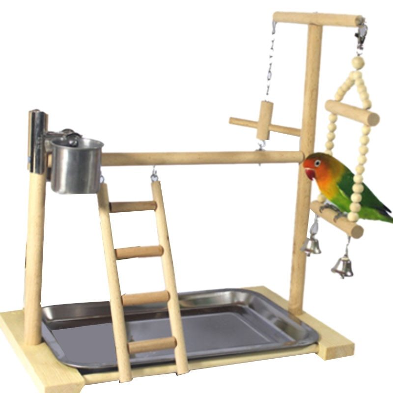 Wooden Small Cockatiel Floor Parrot Standing Stand - Image 7