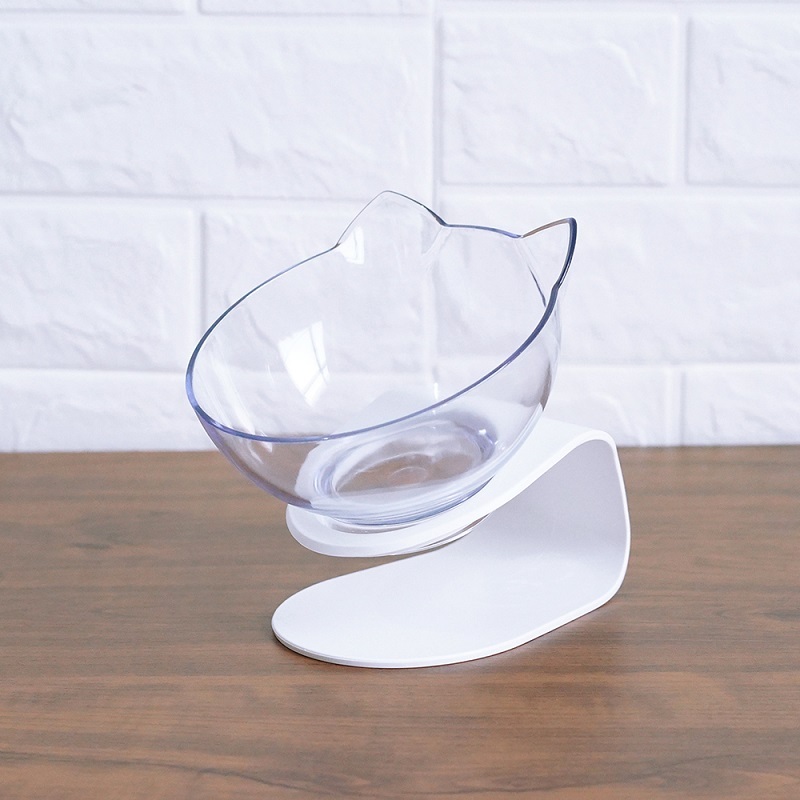 Non Slip Double Cat Bowl With Raised Stand Pet Food Cat Feeder Protect Cervical Vertebra Dog Bowl Transparent Pet Products - Image 4