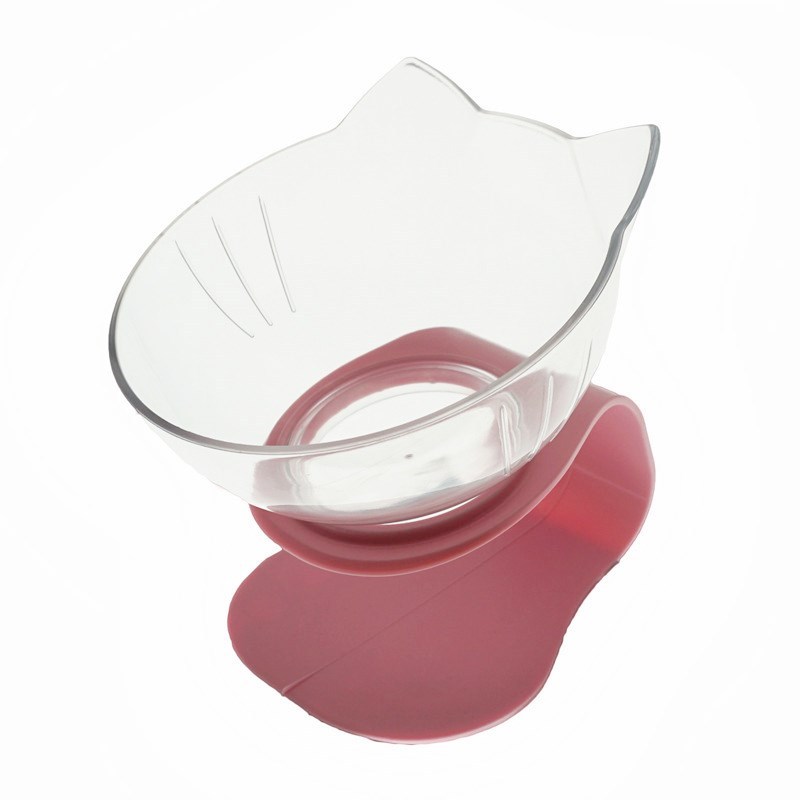 Non Slip Double Cat Bowl With Raised Stand Pet Food Cat Feeder Protect Cervical Vertebra Dog Bowl Transparent Pet Products - Image 9